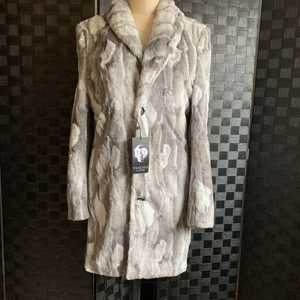 Twisted Taylor Grey Faux Fur Saluki Coat